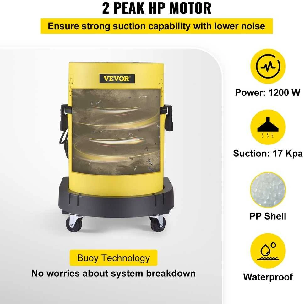 Dulkių siurblys VEVOR Šlapias ir sausas siurblys, 20 l, 4-in-1