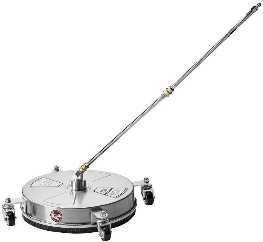 Slėginės plovimo antgalis 4000 PSI, 6.35 mm jungtimi, terasoms, takams, lauko valymui, sukamasis, nerūdijančio plieno, plovimo šepetys, grindų valymo įrankis