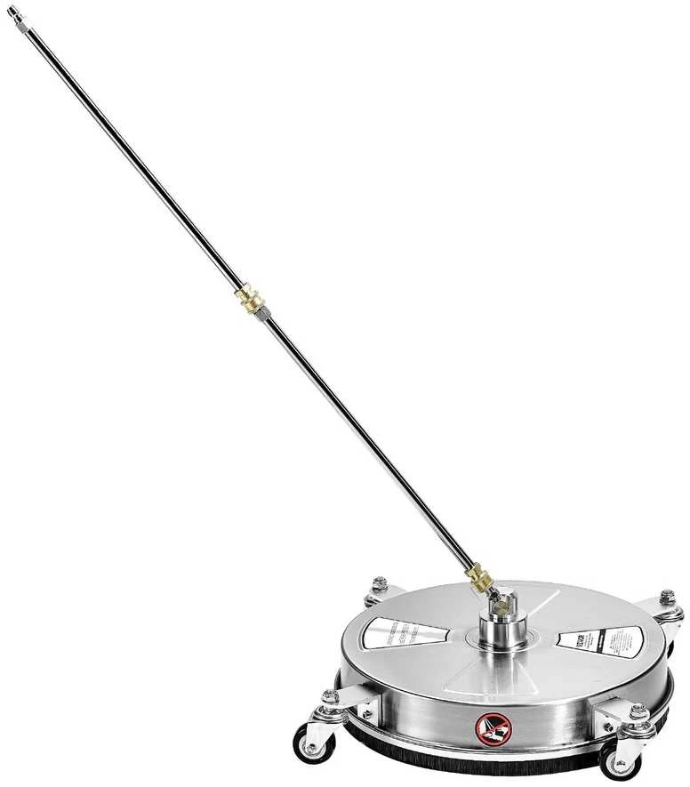 Slėginės plovimo antgalis 4000 PSI, 6.35 mm jungtimi, terasoms, takams, lauko valymui, sukamasis, nerūdijančio plieno, plovimo šepetys, grindų valymo įrankis