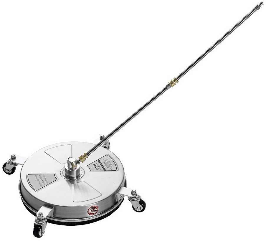 Slėginės plovimo antgalis 4000 PSI, 6.35 mm jungtimi, terasoms, takams, lauko valymui, sukamasis, nerūdijančio plieno, plovimo šepetys, grindų valymo įrankis