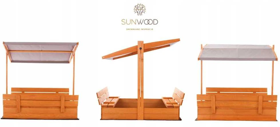 Smėlio dėžė SunWood, medinė, 120x120x120 cm