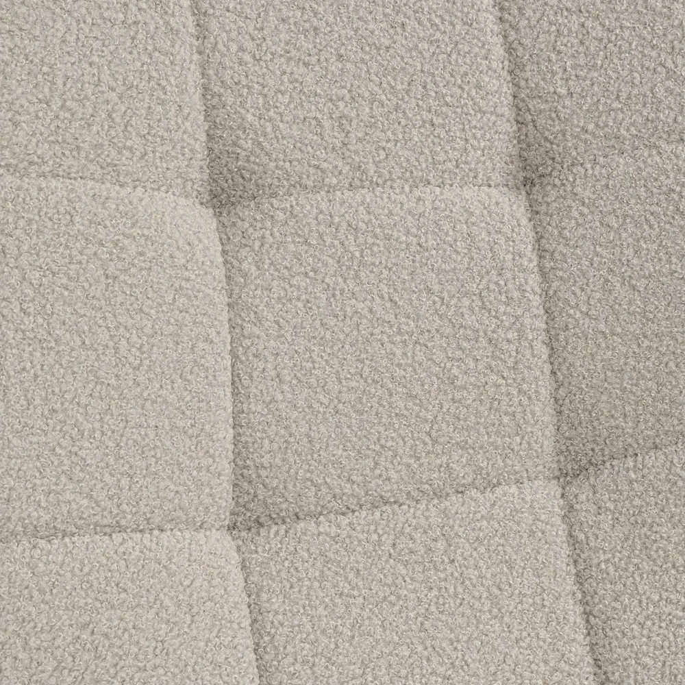Smėlio spalvos boucle valgomojo kėdė, minkštas Teddy audinys, metalinės kojos, modernus dizainas, akcento kėdė, virtuvės kėdė, svetainės kėdė, šiuolaikiška kėdė