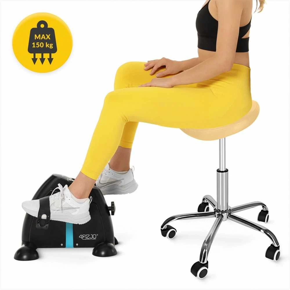 4Fizjo Smėlio spalvos masažo kėdė, balno kėdė terapijai, reguliuojamo aukščio medicininė kėdė, patogi terapijos kėdė, ergonomiška procedūrinė kėdė