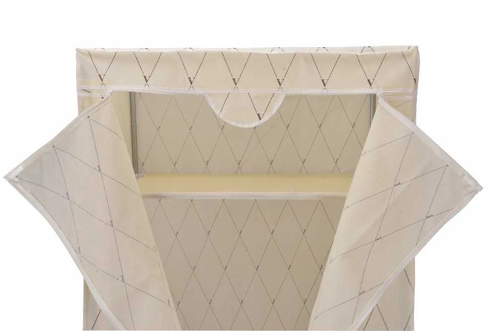 Smėlio spalvos tekstilinė spinta, lengvai surenkama, drabužių laikymo spintelė 75 cm, lengva, nešiojama, talpi