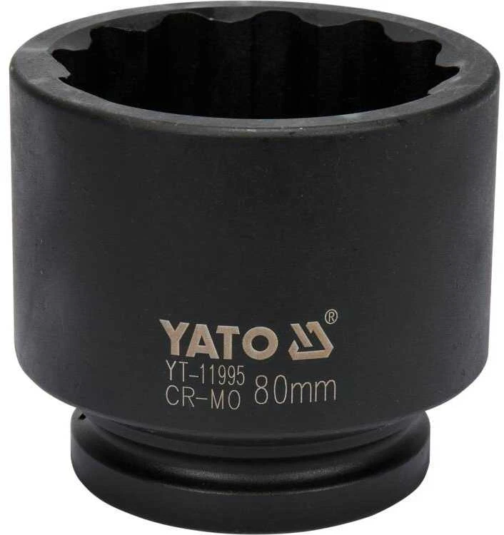 Smūginis 80 mm lizdas automobilių stebulėms, CrMo, 12 kampų smūginis lizdas, lizdas stebulėms, 80 mm smūginis lizdas