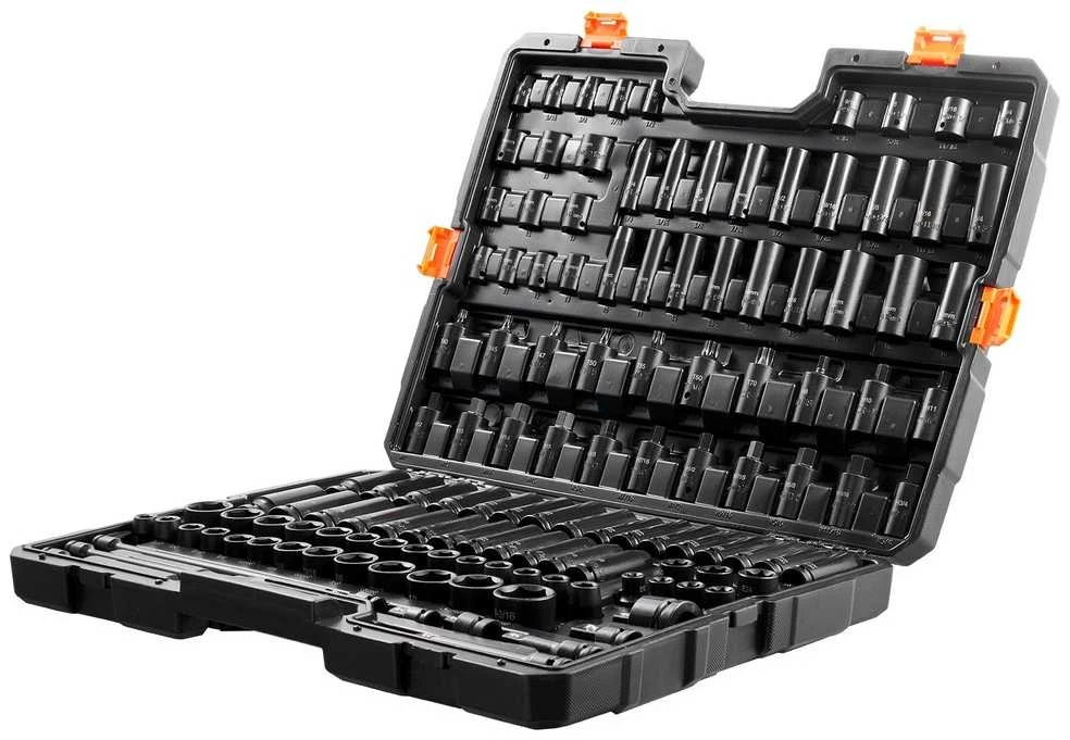 VEVOR Smūginiai veržliarakčiai 130 vnt. 3/8" ir 1/2"