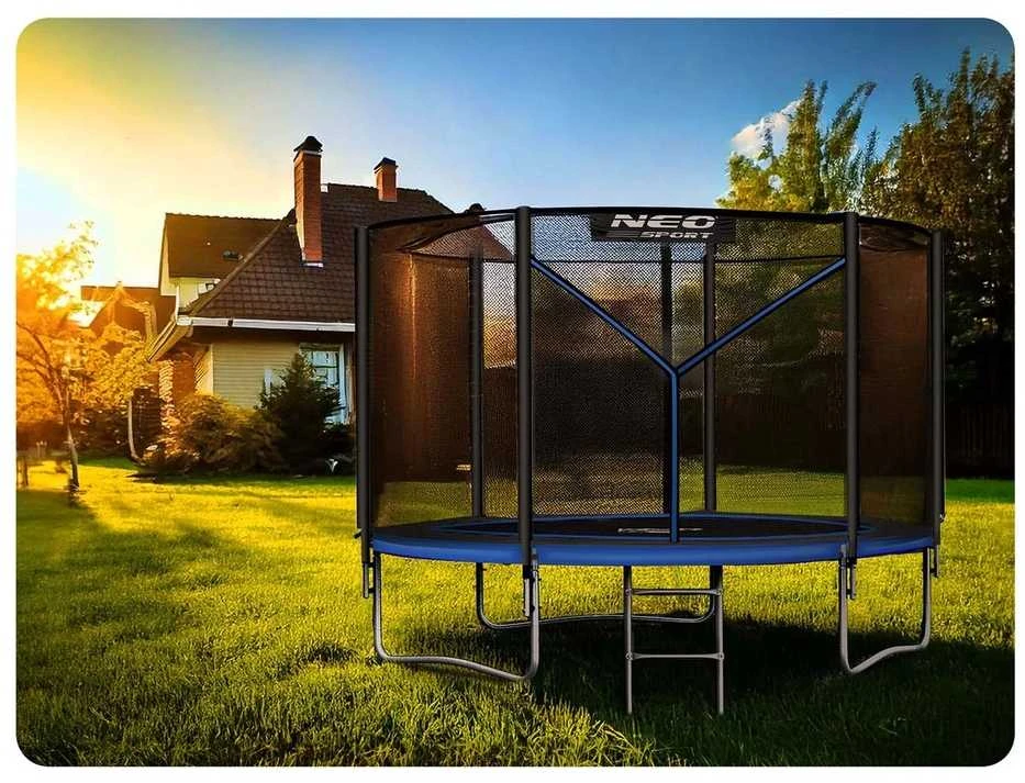 Sodo batutas 312 cm su apsaugos tinklu ir kopėčiomis, lauko batutas, apvalus batutas vaikams, batutas kieme