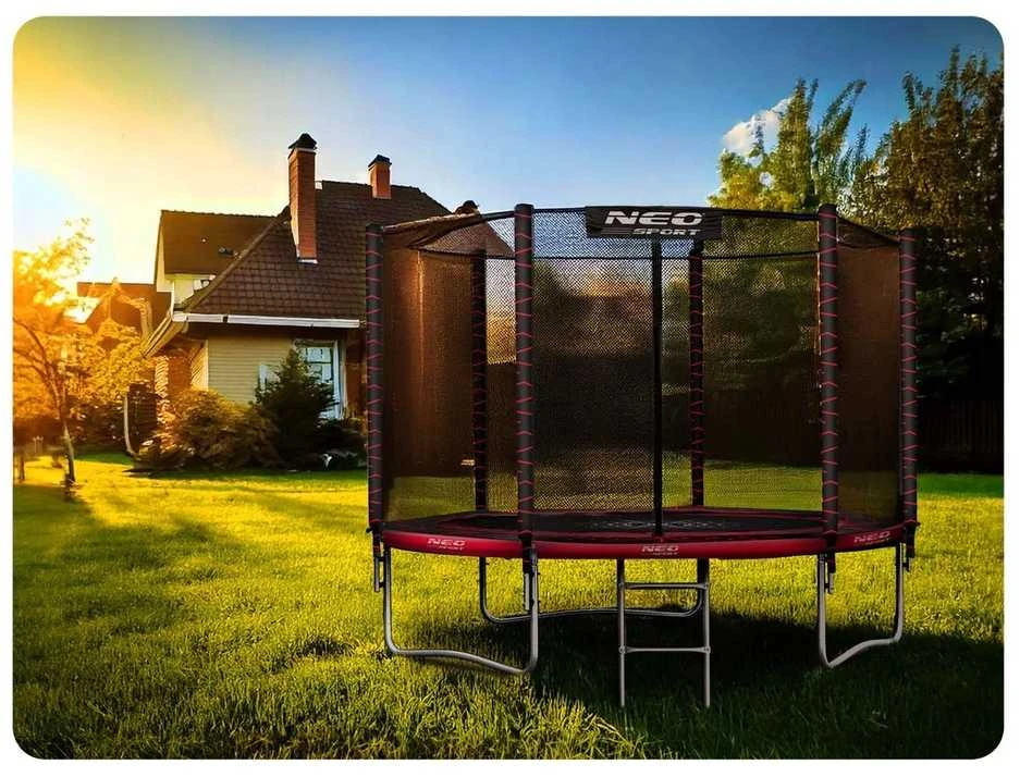 Sodo trampolinas 183 cm su apsauginiu tinklu ir kopėčiomis, lauko trampolinas, vaikiškas trampolinas, apvalus trampolinas