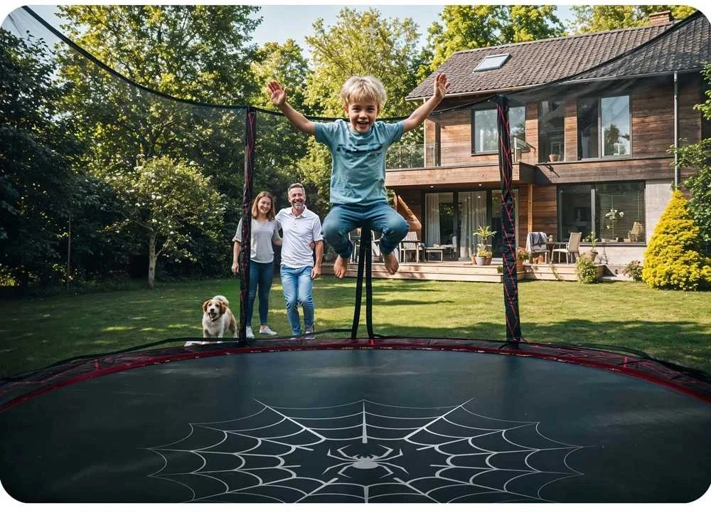 Sodo trampolinas 183 cm su apsauginiu tinklu ir kopėčiomis, lauko trampolinas, vaikiškas trampolinas, apvalus trampolinas