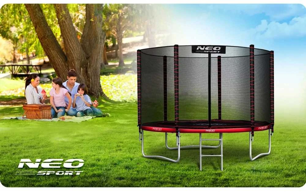Sodo trampolinas 183 cm su apsauginiu tinklu ir kopėčiomis, lauko trampolinas, vaikiškas trampolinas, apvalus trampolinas