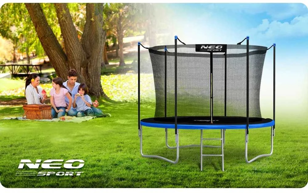 Sodo trampolinas 183 cm su vidiniu tinklu ir kopėčiomis, lauko trampolinas, apvalus trampolinas vaikams
