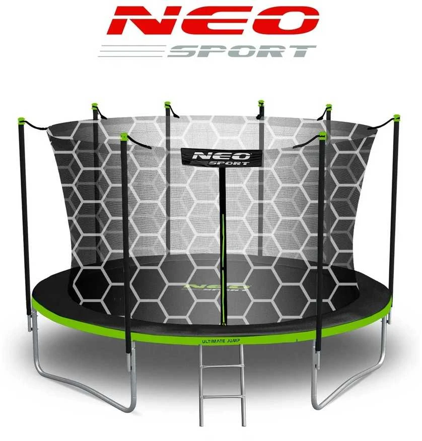 Sodo trampolinas 374 cm su vidiniu tinklu, lauko trampolinas, didelis trampolinas, apvalus trampolinas