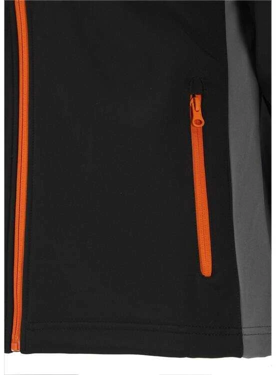 Yato Softshell striukė darbui, S dydis, atspari vandeniui ir kvėpuojanti, juoda, pilka ir oranžinė striukė