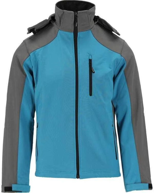 Yato Softshell striukė su gobtuvu, atspari vandeniui, kvėpuojanti, dydis 3XL, darbo striukė, Stratus striukė, pilkai mėlynas softshell