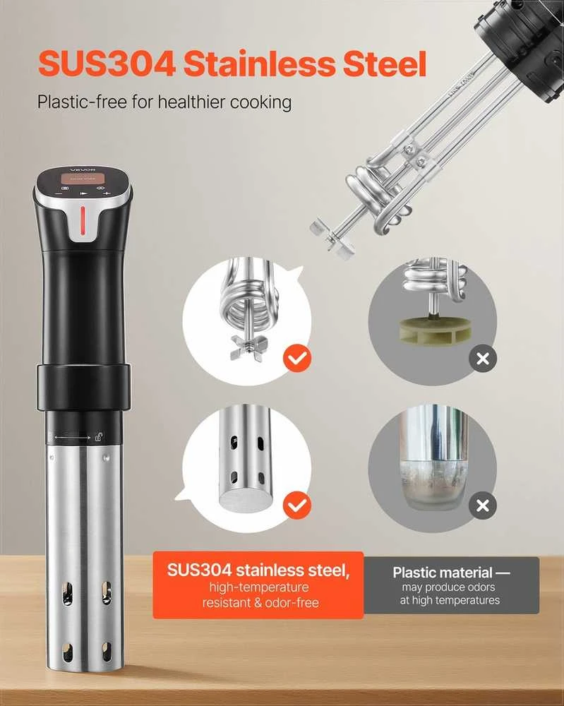 Sous Vide tiksliojo gaminimo prietaisas, su Wi-Fi valdymu ir LCD jutikliniu ekranu, greito kaitinimo cirkuliatorius, lėto virimo aparatas, vakuuminio gaminimo įrenginis