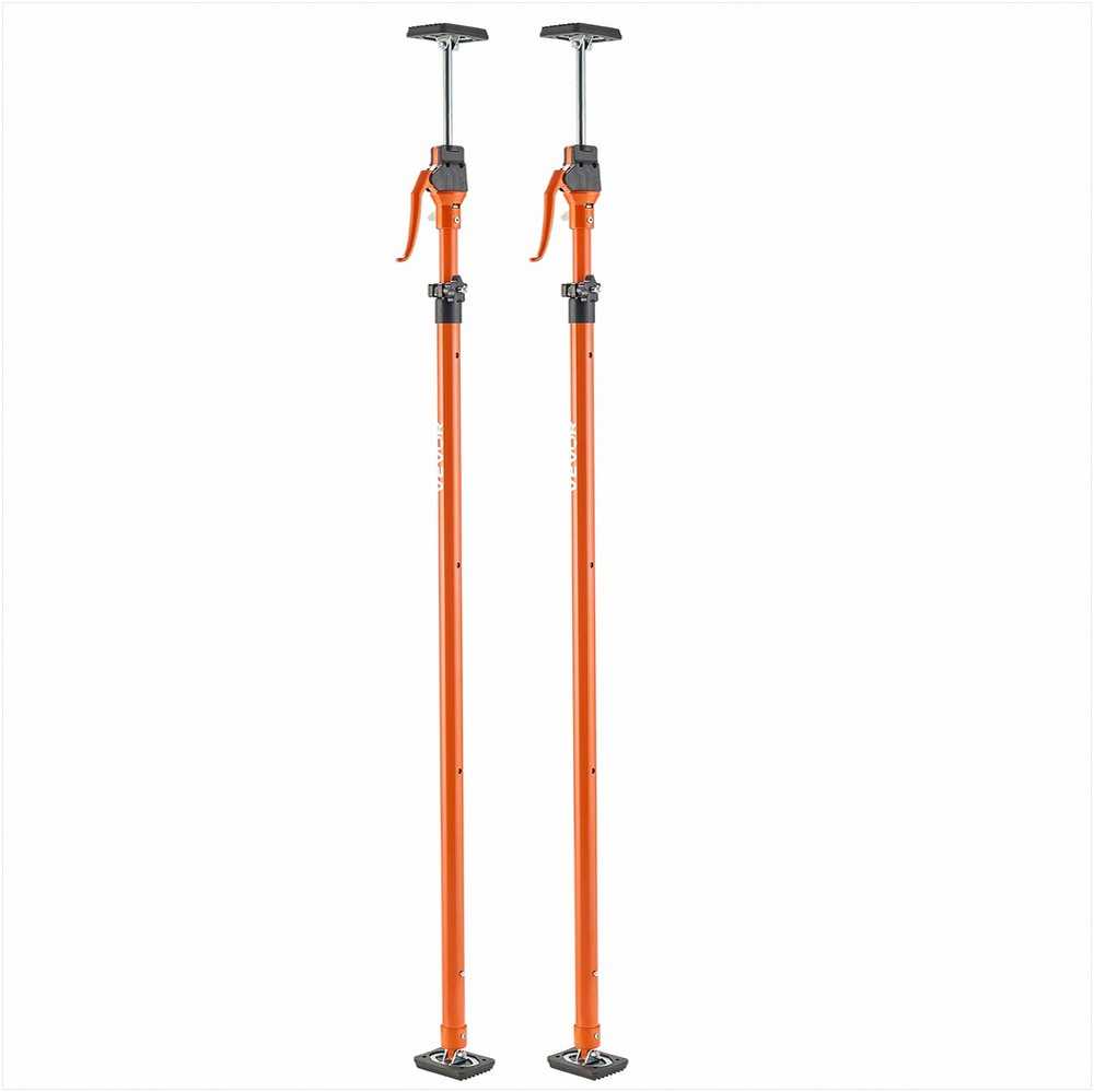 Spintelių kėlimo atrama, 125-291 cm reguliuojamas teleskopinis plieno strypas spintelių montavimui ir gipso kartono kėlimui, 2 vnt. greito palaikymo sistema, statybinis laikiklis