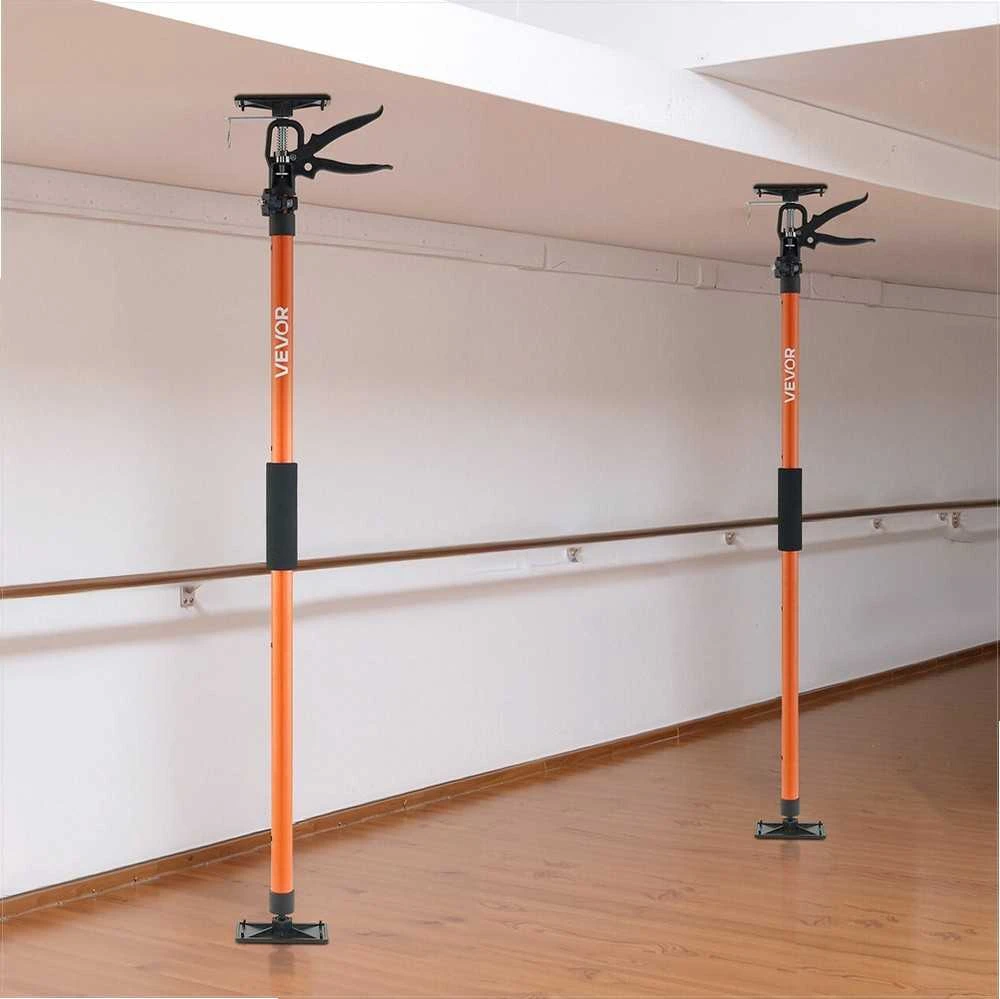 Spintelių kėlimo atraminis strypas, 2 vnt. reguliuojamas plieno teleskopinis strypas montavimui ir gipso kartonui, trečios rankos sistema, greito palaikymo strypas iki 70 kg galios