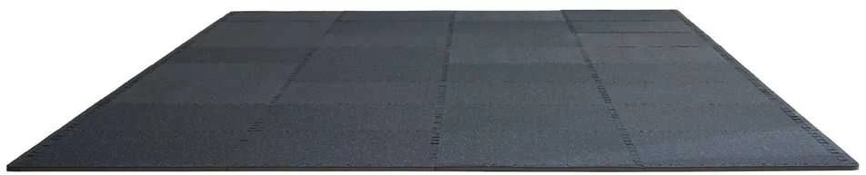 Sporto salės grindų kilimėliai, susijungiančios guminės putų plytelės, 63.5 x 63.5 cm, juodi ir mėlyni treniruočių kilimėliai, namų sporto salės grindys, garažo pratimų kilimėliai