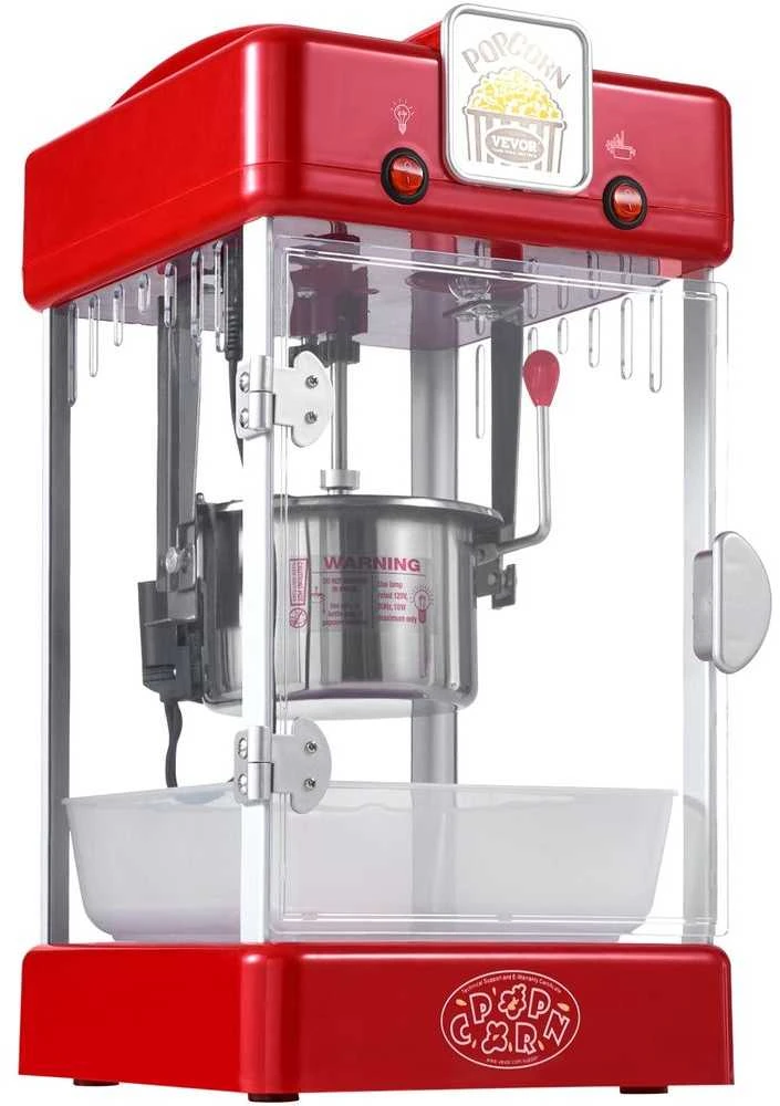 Spragėsių aparatas, stalinis spragėsių puodas, kino teatro stiliaus, su pašildymo padėklu, skirtas namams, šeimos susibūrimams, vakarėliams, 2.5L virdulys, 4L talpa