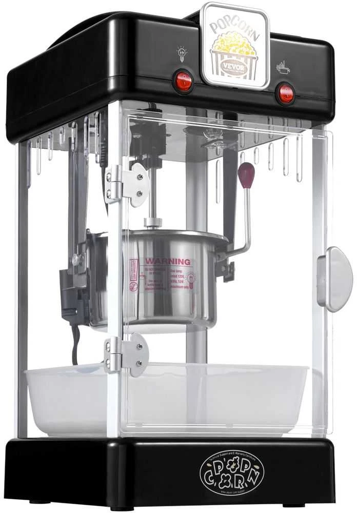 Spragėsių gaminimo aparatas 300W, 2.5L virdulys, 4L partija, stalinis, kino teatro stiliaus, namų vartojimui. Spragėsių pūtimo mašina su LED apšvietimu ir šildymo funkcija