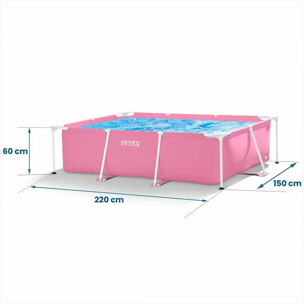 Intex Stačiakampis sodo baseinas, karkasinis, šeimos poilsiui, 220 x 150 x 60 cm, lengvai surenkamas baseinas