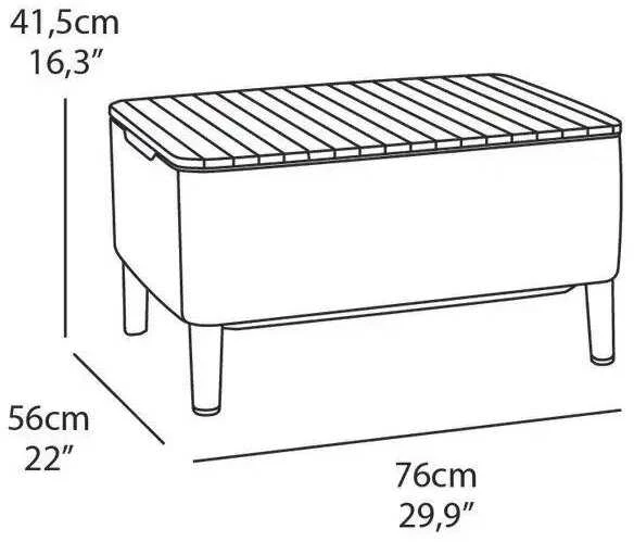 Stalas Keter, 76x56 cm, pilkas