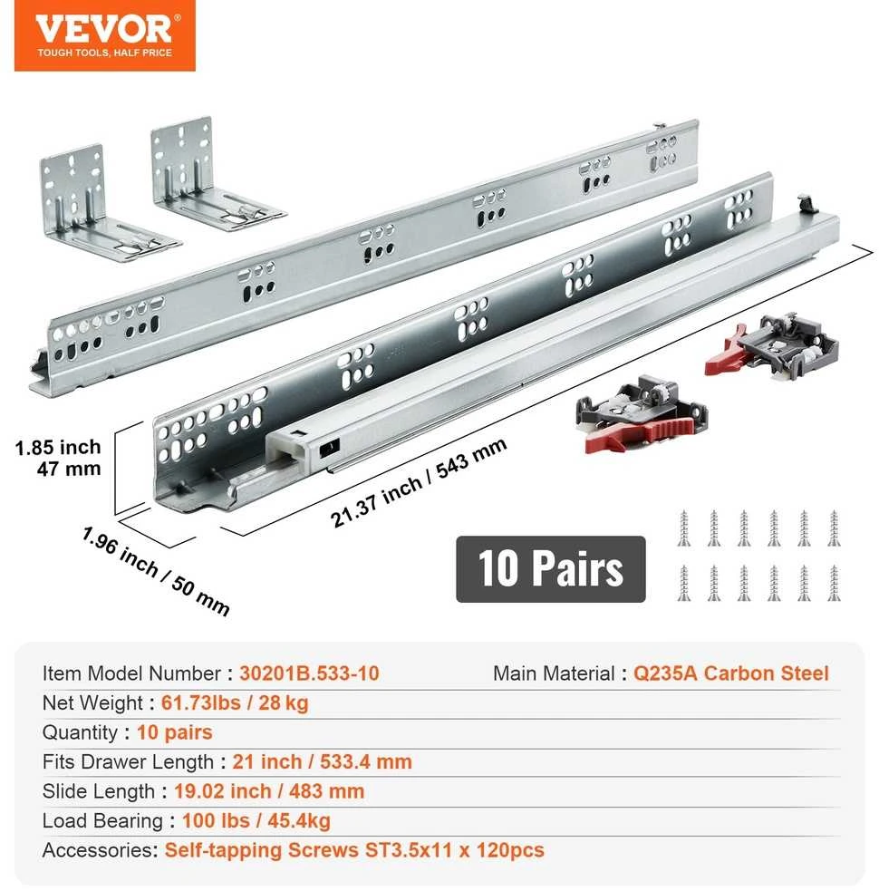 VEVOR 10 porų palečių su užraktu, 533 mm