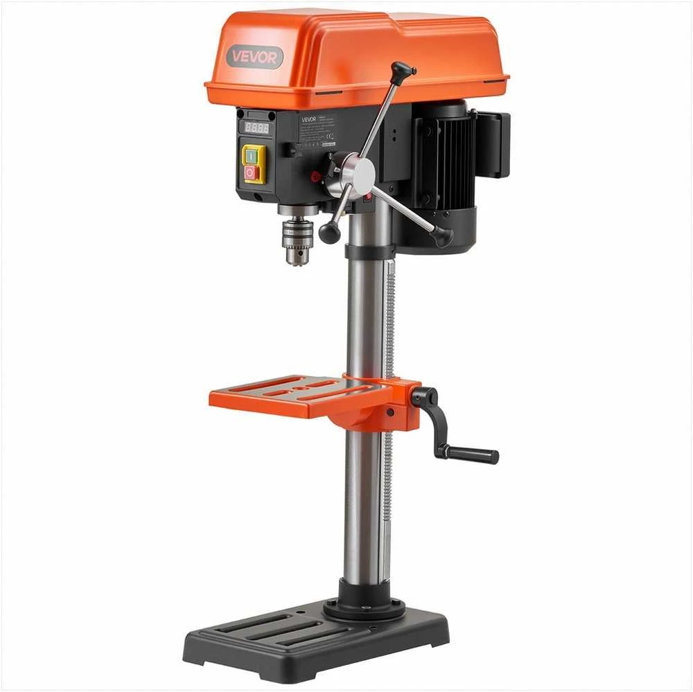 VEVOR Stalinės gręžimo staklės medienai ir metalui su lazeriu ir LED apšvietimu, kintamas greitis, 254 mm atstumas, stalinis gręžtuvas, dirbtuvių įranga