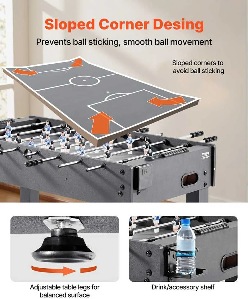 VEVOR 121 cm stalo futbolo žaidimo stalas namams