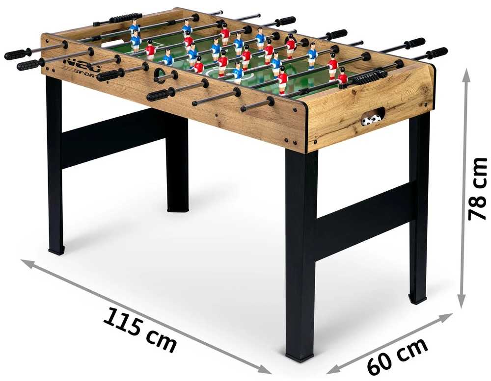Stalo futbolas namams, su 22 žaidėjais, 115x60x78cm stalas, stalo futbolas vaikams, stalo futbolo žaidimo stalas