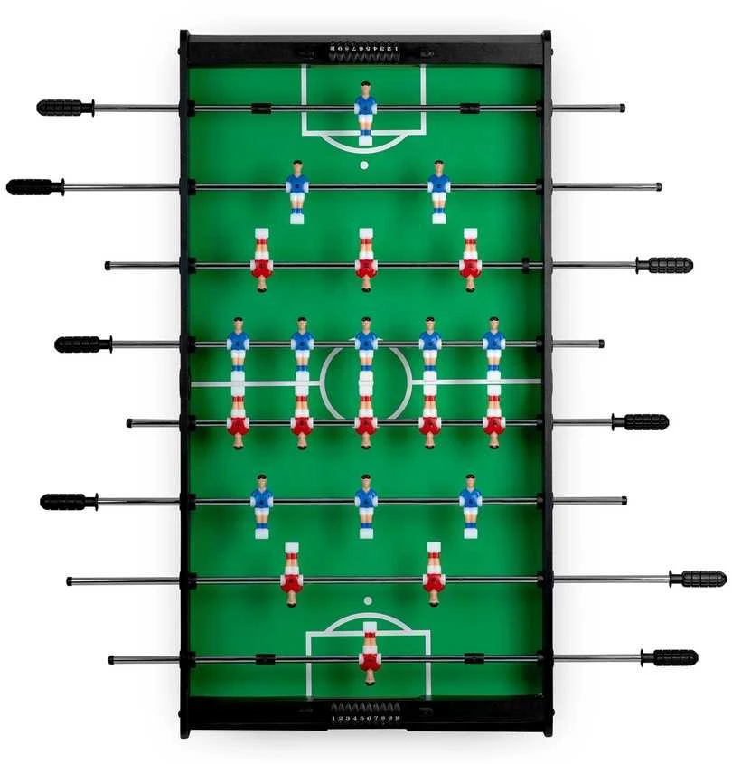 Stalo futbolas namams, su 22 žaidėjais, 115x60x78 cm stalo futbolas, juodas stalo futbolas, stalo futbolo žaidimas