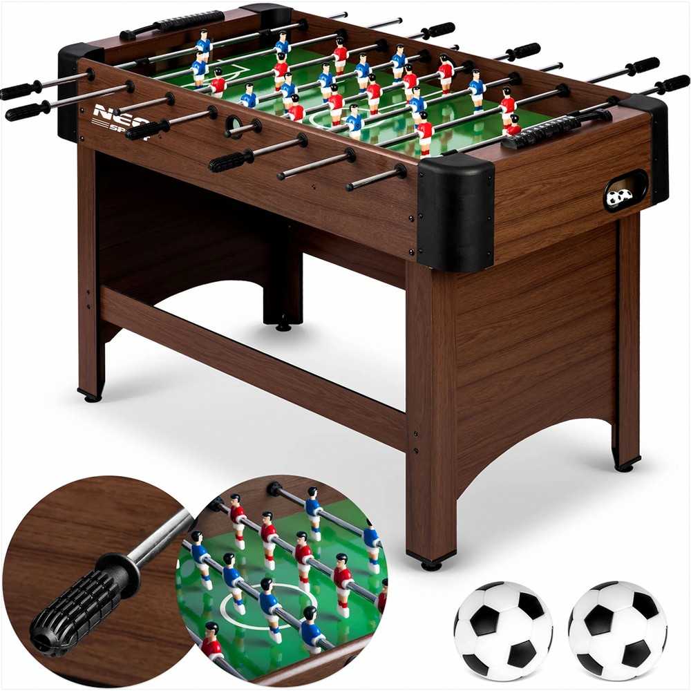 Neo-Sport stalo futbolo stalas 118 x 61 x 79 cm NS-804, tamsiai rudas