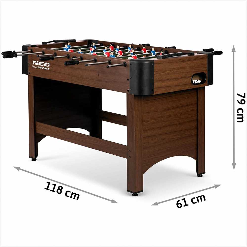 Neo-Sport stalo futbolo stalas 118 x 61 x 79 cm NS-804, tamsiai rudas