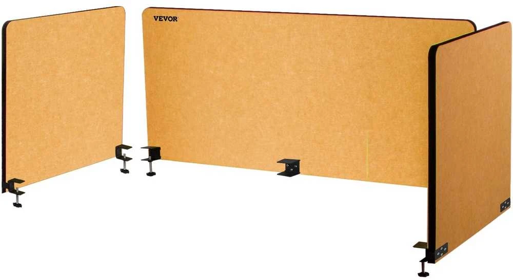 Stalo pertvara 152.4 cm, 3 akustinės garso izoliacinės panelės, geltona, triukšmo slopinimui, prispaudžiama, skirtukas