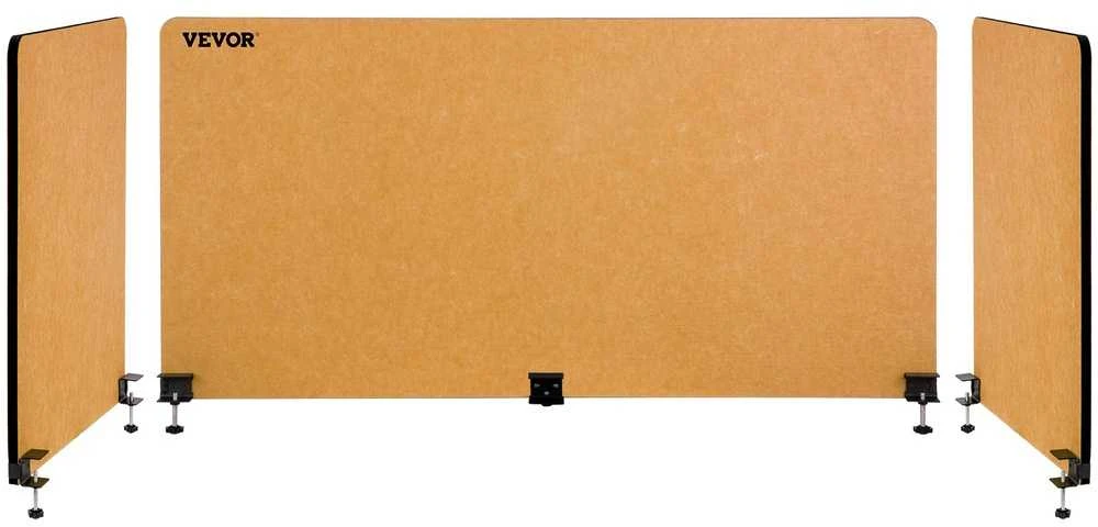 Stalo pertvara 152.4 cm, 3 akustinės garso izoliacinės panelės, geltona, triukšmo slopinimui, prispaudžiama, skirtukas