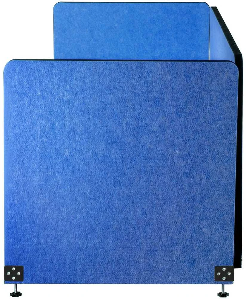 Stalo pertvara, akustinė uždanga, triukšmo slopinimo ekranas, 3 panelės, 152 cm, mėlyna, biuro pertvaros, garso izoliacija