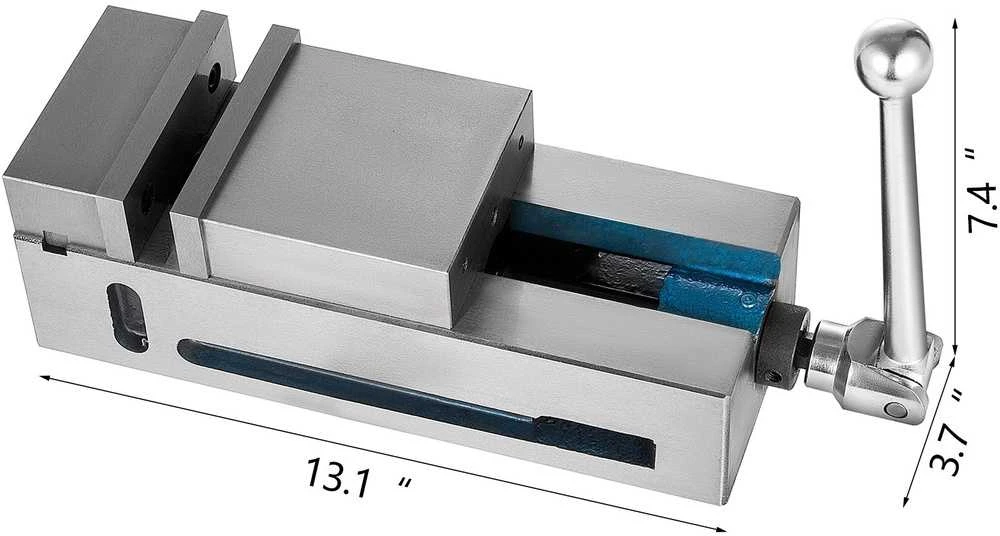 Stalo spaustuvai, didelio tikslumo, 100 mm, CNC, fiksuoti žandikauliai, frezavimo spaustuvai, metalo apdirbimo spaustuvai