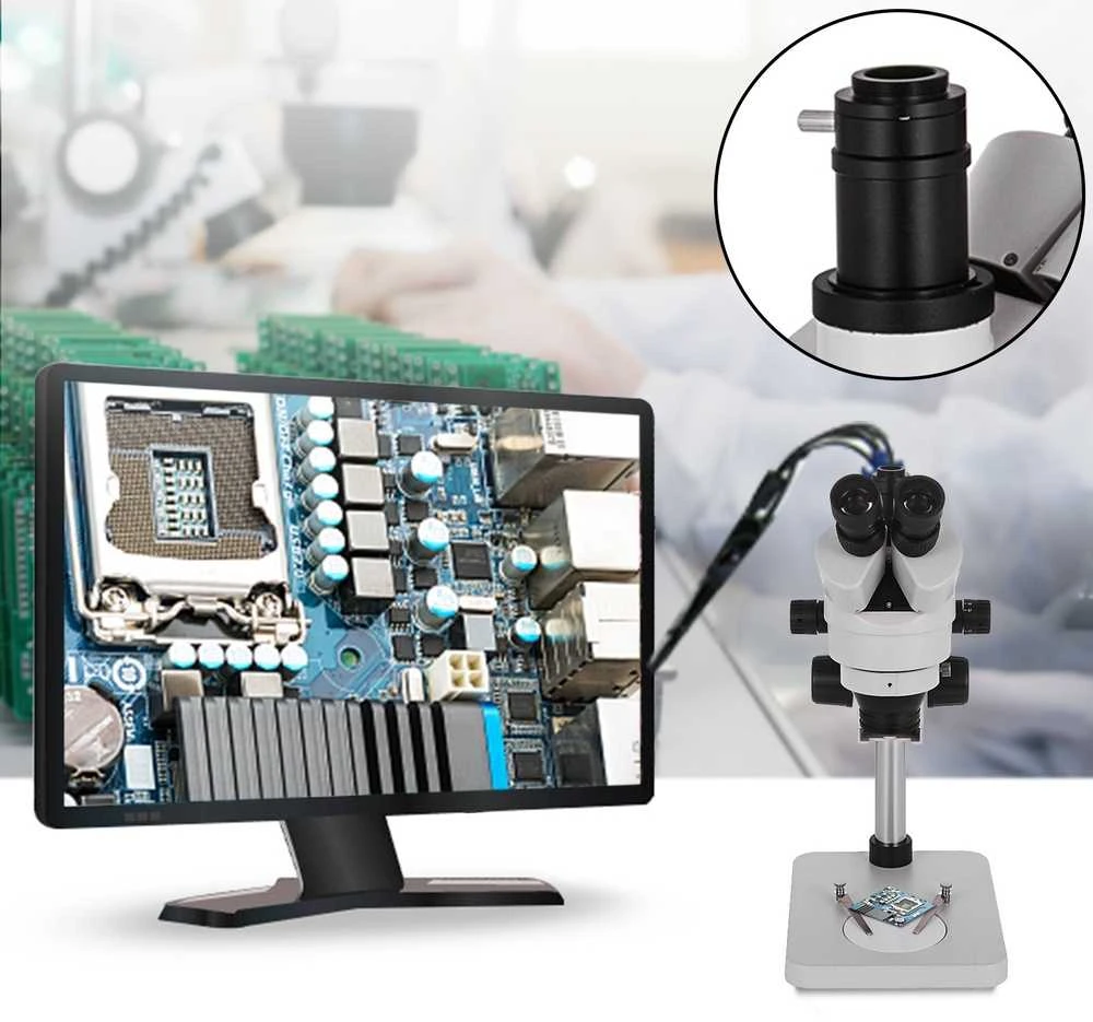 Stereo mikroskopas PCB litavimui 3.5X-90X, skaitmeninis, juvelyrikai, remontui