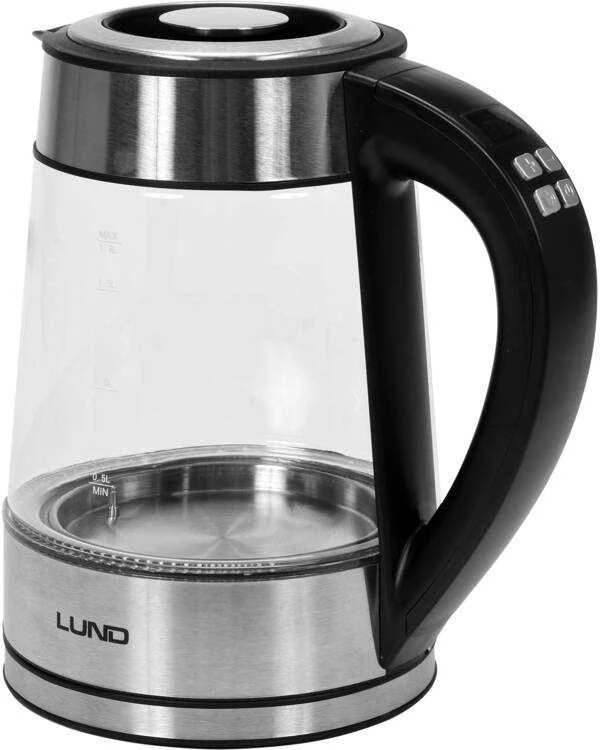 Stiklinis elektrinis virdulys, su LED, temperatūros reguliavimu, 1,7 l virdulys