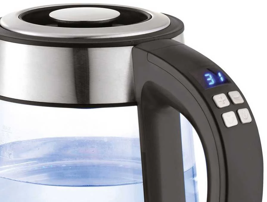 Stiklinis elektrinis virdulys, su LED, temperatūros reguliavimu, 1,7 l virdulys