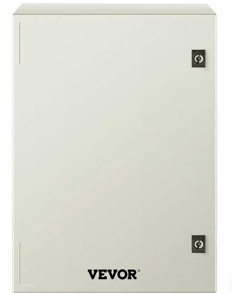 Stiklo pluošto elektros dėžutė lauko darbams, 60x40x23 cm, IP66 vandeniui atspari, hermetiška, su montavimo plokšte, NEMA plieno korpusas, jungiamųjų dėžių, paskirstymo dėžutė
