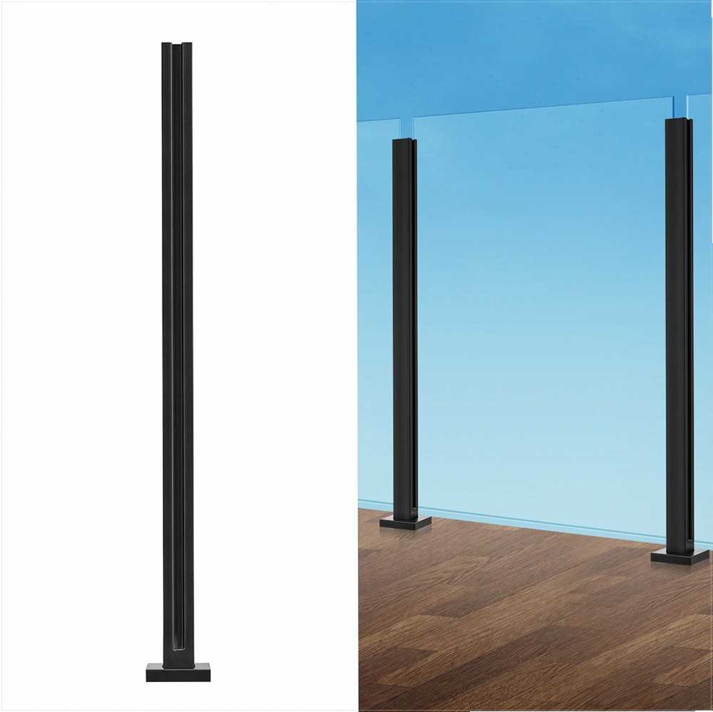 VEVOR Stiklo turėklo laikiklis 105 cm, juodas