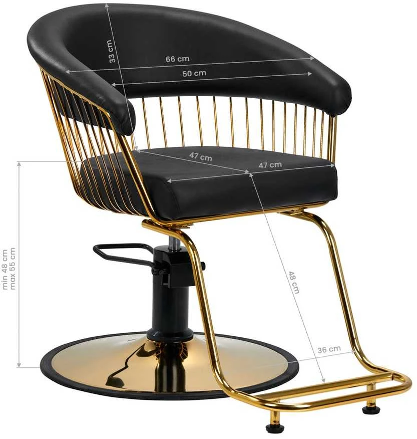 Activeshop Kirpyklos kėdė GABBIANO HAIRDRESSING CHAIR LILLE GOLD Juodas