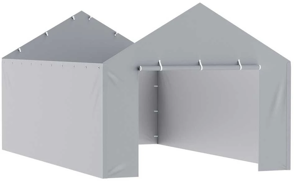 Stoginės pakaitinis uždangalas, 12 x 20 pėdų vandeniui atsparus tentas, tvirtas garažo pastogės uždangalas, stoginės viršaus pakeitimas, pilkas stoginės uždangalas