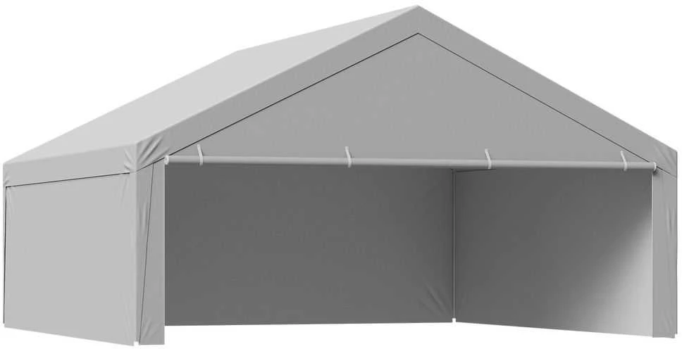 Stoginės tento pakeitimas, 6 x 6 m vandeniui atsparus uždangalas, tvirtas garažo palapinės stogas, atsparus UV spinduliams automobilio pastogė, nešiojama stoginė