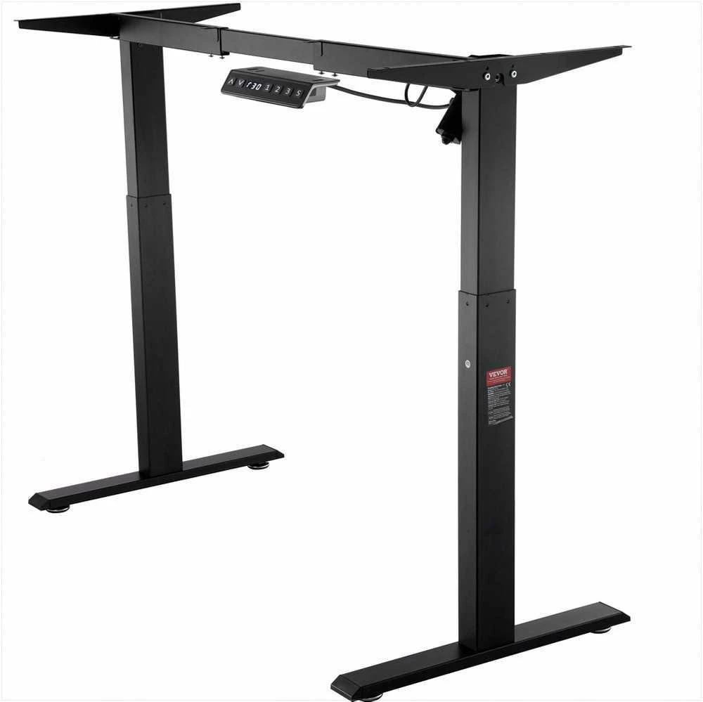 Stovimo stalo rėmas, reguliuojamas aukštis 70-117 cm, ilgis 95-158 cm, elektrinės reguliuojamo aukščio stalo kojos, ergonomiškas darbo stalo pagrindas namams ir biurui, juodas rėmas, pakeliamas mechanizmas