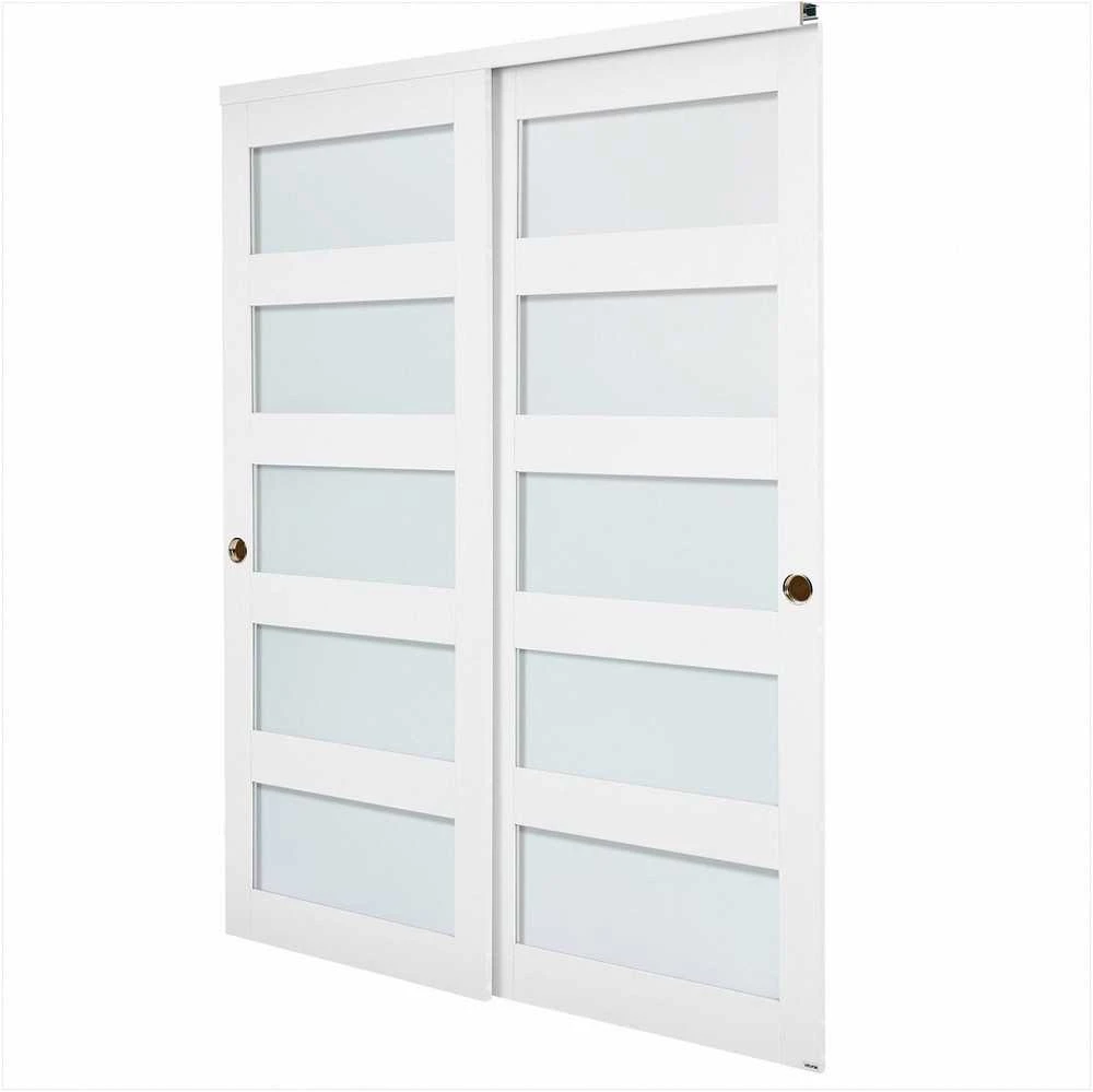 Stumdomos spintos durys spintoms ir miegamiesiems, 5 dalių matinis stiklas su tvirtinimo rinkiniu, dvigubos stumdomos durys, medžio masyvo ir MDF durys, vidaus pertvara