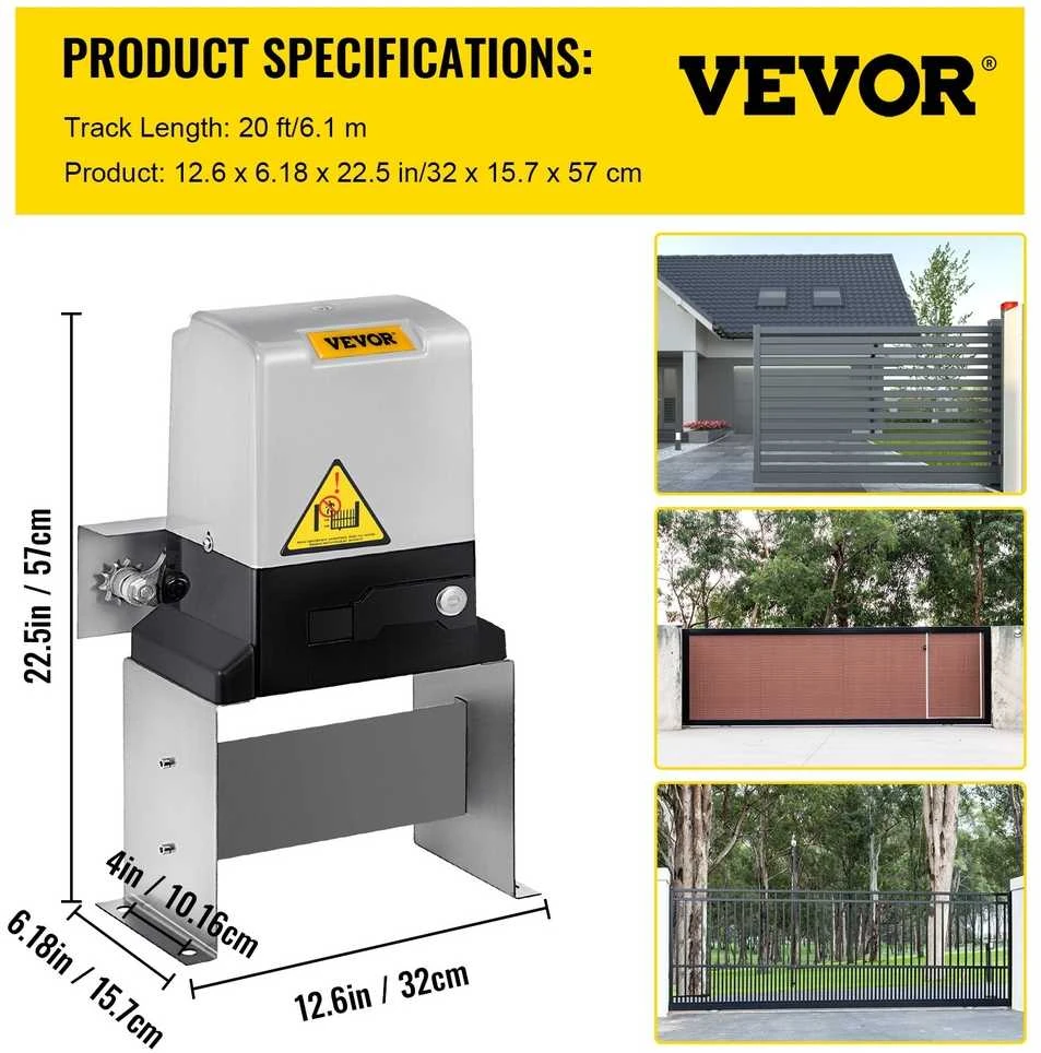 Stumdomų vartų atidarytuvas, 360W varinis variklis, 817 kg maksimalus vartų svoris, elektrinis operatorius