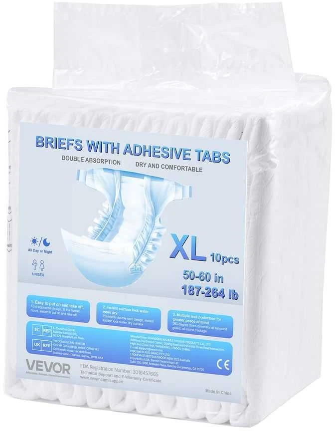 Suaugusiųjų sauskelnės, itin sugeriančios, vienkartinės sauskelnės suaugusiems, nepralaidžios sauskelnės vyrams ir moterims, XL dydžio sauskelnės