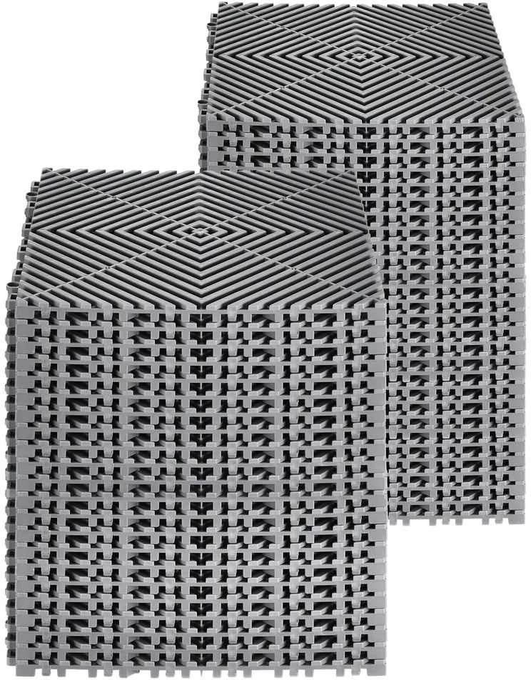 Sujungiami drenažo kilimėliai 30.5x30.5 cm, 55 vnt. PP grindų plytelės, neslystantis kilimėlis į garažą, sodui, virtuvei, drenažo plytelės